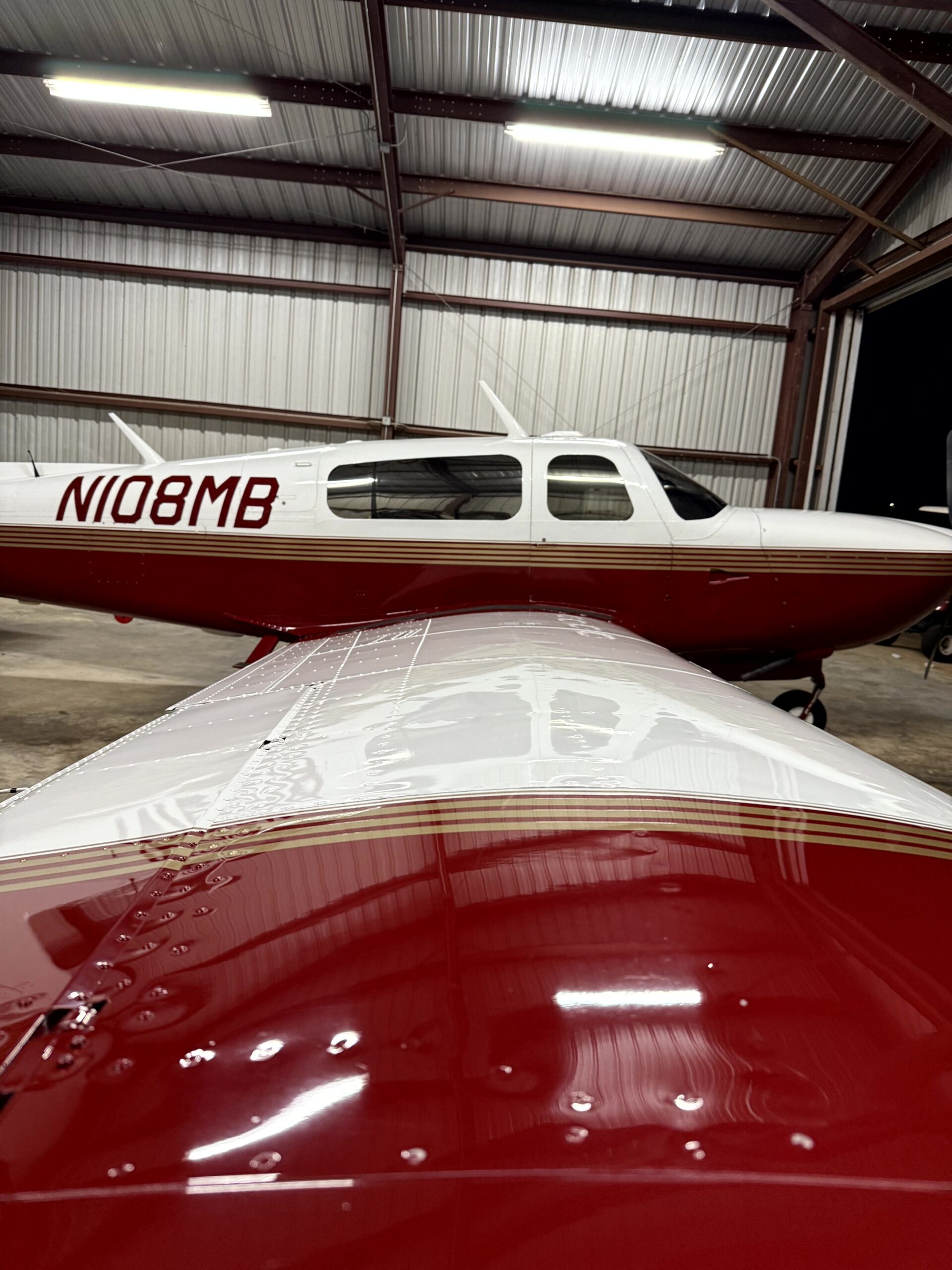 JL Specialties aviation detailing: private aircraft in hangar for detailing service