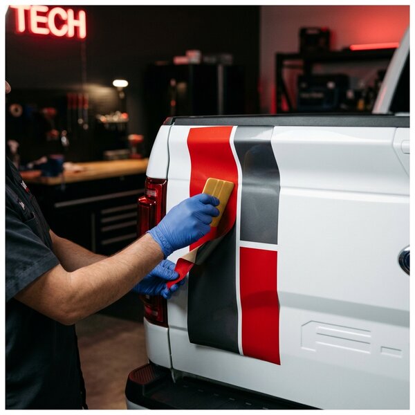 Custom vinyl decals and graphics installation at JL Specialties